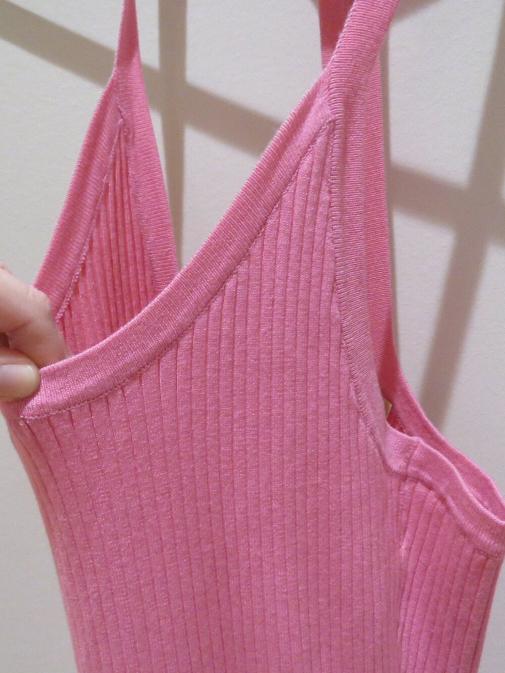 MESHKI Yasamin Ribbed Knit Maxi Dress in Pink Medium Bodycon Coquette Balletcore - Picture 5 of 15